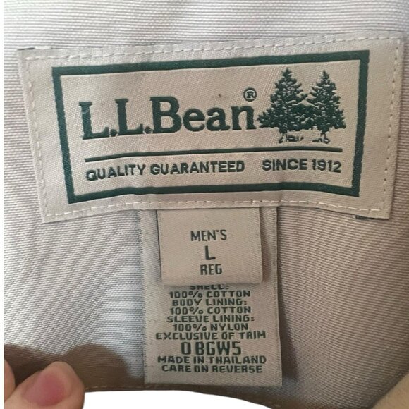 Vintage LL Bean Chore Jacket Mens Large Beige Lined Barn Field Coat Quality - Picture 5 of 11